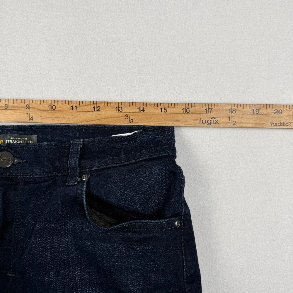 Lee Womens Relaxed Fit Straight Leg Mid Rise Jeans 10 Tall Dark Wash Stretch - Picture 10 of 13